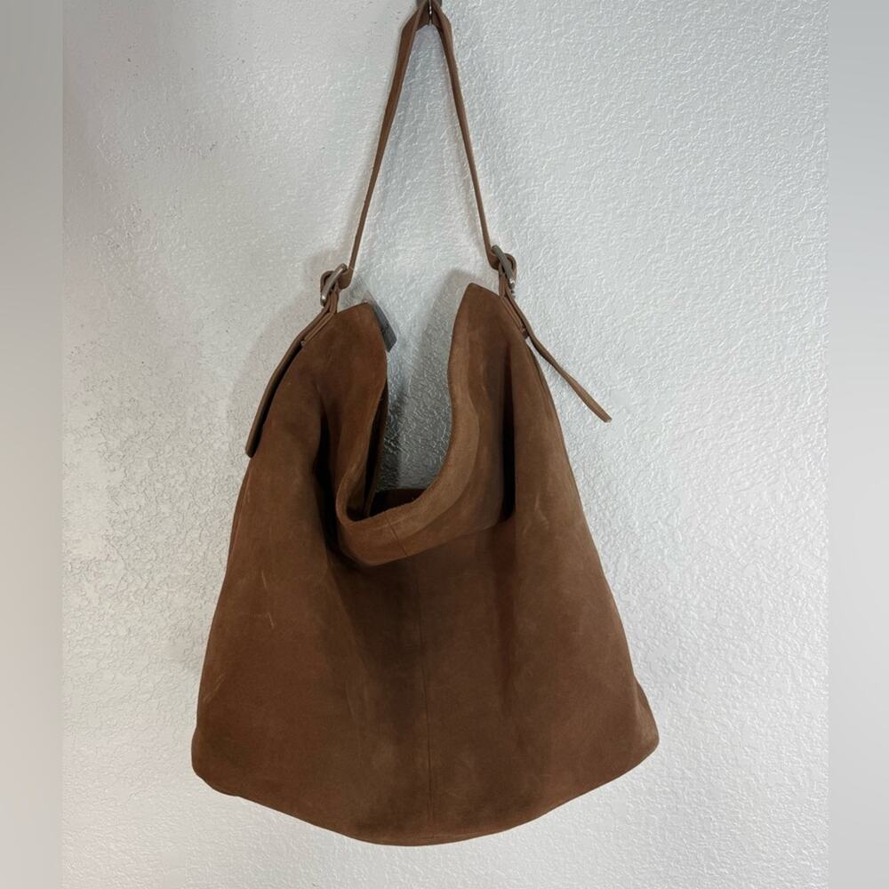 NWT Free People WTF Honor Suede Hobo Bag in Saddle Boho Festival Leather